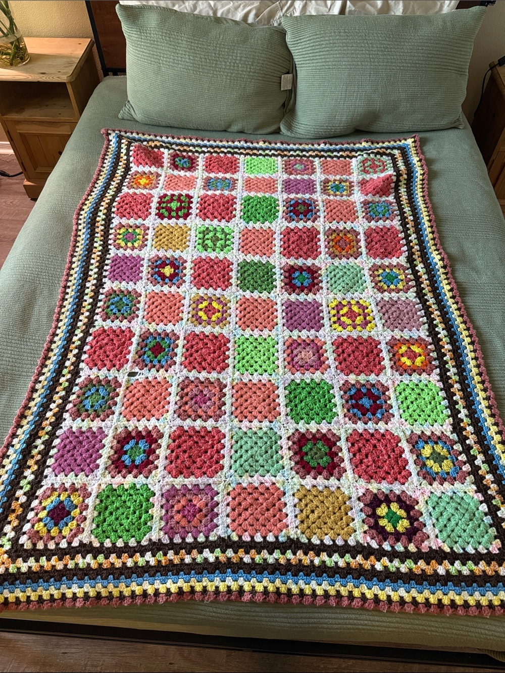 Vintage Hand Made Afghan Blanket